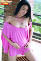 Riko chong pulling dress down exposing her breasts