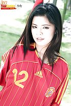Wearing Spain shirt
